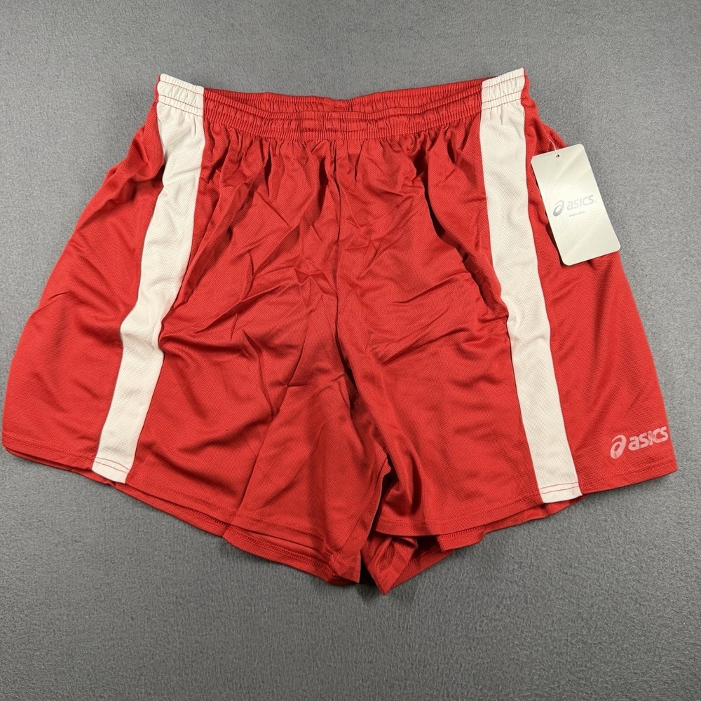 Asics Medley Running Shorts Mens Large Red Drawstring Liner TF706-2301 *Flaw*